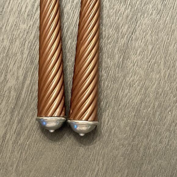 Southern Living Chesapeake Stainless Twisted Handle Salad Server Set Spoon Fork - Picture 7 of 8